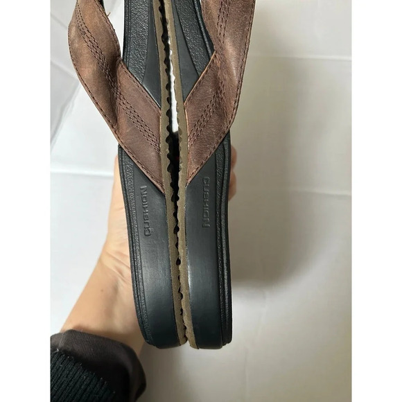 Reef Men's Cushion Phantom Thong Flip Flops Leather Sandals - Picture 5 of 9